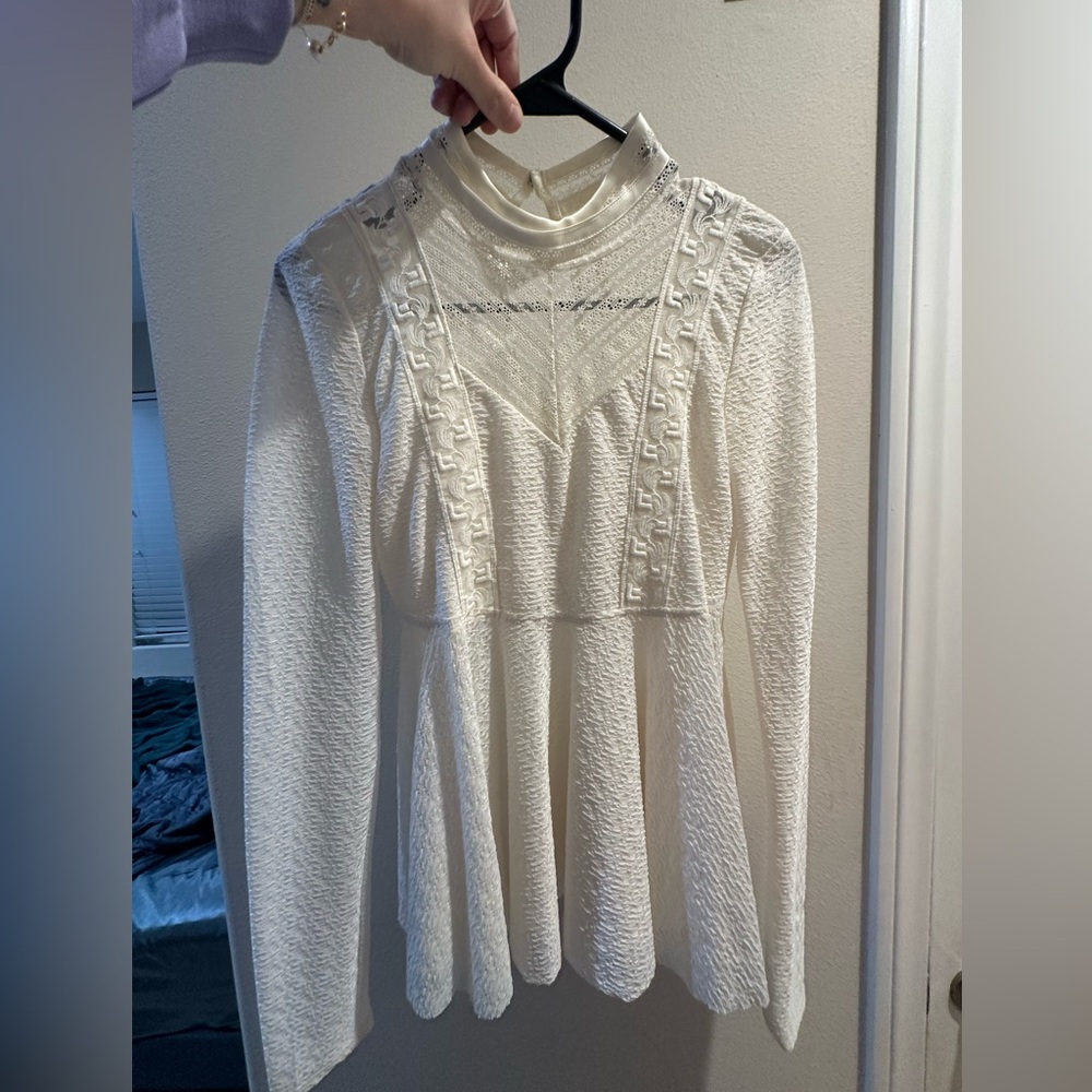Free People Lace Peplum Top